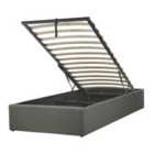 Beliani Ottoman Bed Fabric Dinan 90 X 200 Cm (eu Single) Dark Grey