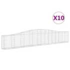 vidaXL Arched Gabion Baskets 10 pcs 400x30x60/80 cm Galvanised Iron