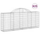 vidaXL Arched Gabion Baskets 25 pcs 200x30x80/100 cm Galvanised Iron