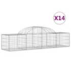 vidaXL Arched Gabion Baskets 14 pcs 200x50x40/60 cm Galvanised Iron 3146269