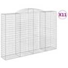 vidaXL Arched Gabion Baskets 11 pcs 300x50x200/220 cm Galvanised Iron