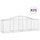 vidaXL Arched Gabion Baskets 25 pcs 200x50x60/80 cm Galvanised Iron