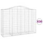 vidaXL Arched Gabion Baskets 30 pcs 200x50x140/160 cm Galvanised Iron