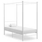 Vidaxl Canopy Bed Frame White Metal 100X200 Cm
