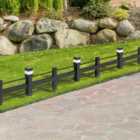 Sunjoy Cromwell Black Iron Solar Garden Border Fencing (5-pack)