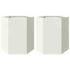 vidaXL Garden Planter 2 Pcs White Hexagon 46X40X45cm Steel