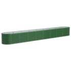 vidaXL Garden Raised Bed Powder-coated Steel 332x40x36 cm Green