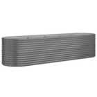 vidaXL Garden Raised Bed Powder-coated Steel 296x80x68 cm Grey