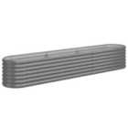 vidaXL Garden Raised Bed Powder-coated Steel 224x40x36 cm Grey