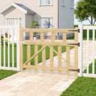 Garden Sanctuary 4x3FT Outdoor Wooden Garden Gate Fence Door - Brown