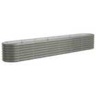 vidaXL Garden Raised Bed Powder-coated Steel 260x40x36 cm Grey