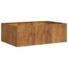 vidaXL Planter Rusty 120X80X40cm Weathering Steel