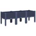 vidaXL Garden Planter with Legs Blue Grey 120x40x42 cm PP