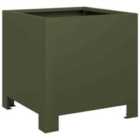 vidaXL Garden Planter Olive Green 30X30X30cm Steel