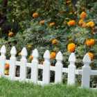 Garden Sanctuary 4Pcs Plastic Garden Fence Path Border - White