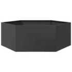vidaXL Garden Planter Black Hexagon 138X120X45cm Steel