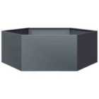 vidaXL Garden Planter Anthracite Hexagon 138X120X45cm Steel