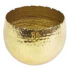 Leaf 22 x 17cm Planter Hammered Gold Colour - Curvy Edge