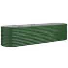 vidaXL Garden Raised Bed Powder-coated Steel 296x80x68 cm Green