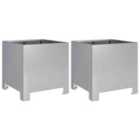 vidaXL Garden Planters 2 Pcs 30X30X30cm Galvanised Steel