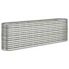 vidaXL Garden Raised Bed Powder-coated Steel 224x40x68 cm Silver