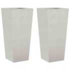 vidaXL Garden Planters 35X35X75cm 2 Pcs Stainless Steel