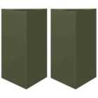 vidaXL Garden Planters 2 Pcs Olive Green Triangular 50X43X75cm Steel