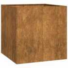 vidaXL Planter Rusty 80X80X80cm Weathering Steel