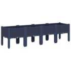vidaXL Garden Planter with Legs Blue Grey 160x40x42 cm PP