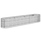 vidaXL Garden Raised Bed Powder-coated Steel 224x40x36 cm Silver