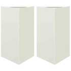 vidaXL Garden Planters 2 Pcs White Triangular 50X43X75cm Steel