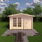 Shire Bourne 12 ft x 8 ft 28 mm Log Cabin with Side Shed