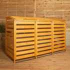 Samuel Alexander 1.99m x 1.25m Large Wooden Outdoor Garden Triple Wheelie Bin Store Storage for 3 Bins