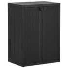 vidaXL Garden Storage Cabinet Black 65x45x88 cm PP Rattan