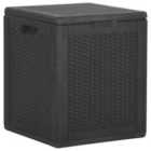 vidaXL Garden Storage Box 90L Black PP Rattan