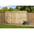 Empire 5000 Pent 12x6ft Wooden Garden Shed Double Door Centre