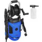 Outsunny 1800W Power Washer 150 Bar Pressure 6M Hose and Hose Reel, Blue