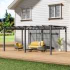 Garden Sanctuary 600cm Aluminum Patio Pergola with Canopy - Black