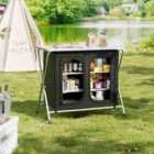 Garden Sanctuary 6-tier Portable Aluminium Alloy Camping table - Black