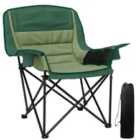 Outsunny Camping Chair for Adults, Padded Folding Chair, Olive Green