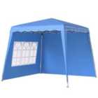 Outsunny 2.4 x 2.4m UV50+ Pop Up Gazebo Canopy Tent with Carry Bag, Blue