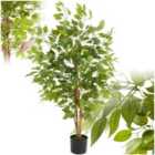 Tectake 120Cm Artificial Fiscus Tree Plant