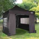 MCC Direct Maximus 3x3 Heavy Duty Pop up Black Gazebo With Sides