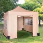 MCC Direct Maximus 3x3 Heavy Duty Pop up Beige Gazebo With Sides