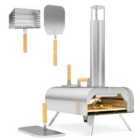 Outsunny Portable Wood Pellet Pizza Oven with Foldable Legs 12 Inch Stone