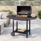 Garden Sanctuary Outdoor Charcoal Grill with Shelf and Wheels