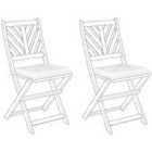 Beliani Set of 2 Chair Seat Pad Cushions TERNI 37 x 34 cm Off-White