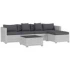 Outsunny 6 Pieces Rattan Furniture Set Garden Sofa Set Mixed Grey