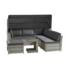 Garden Gear California Rattan Daybed - Natural/Dark Grey