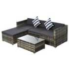 Outsunny 5 Piece Modular Rattan Sofa Set - Grey